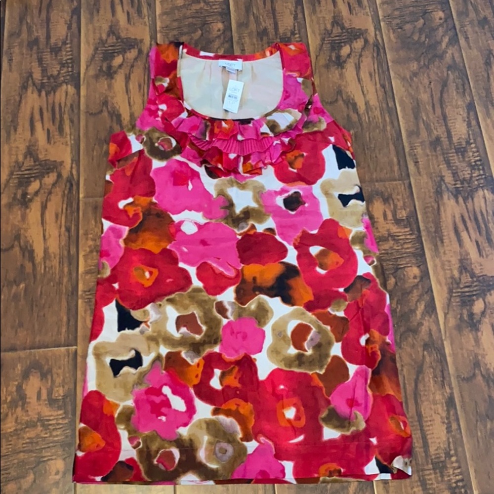 Loft Print Dress Sz L Petite NWT